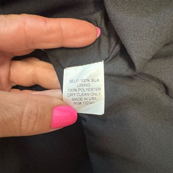 EUC Amanda Uprichard Women's Blue Silk Mini Dress Size XS/P V-Neck Zip Closure - Picture 6 of 6